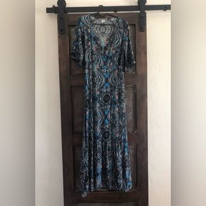Earthbound Trading Co Patterned Wrap Maxi Dress Size L